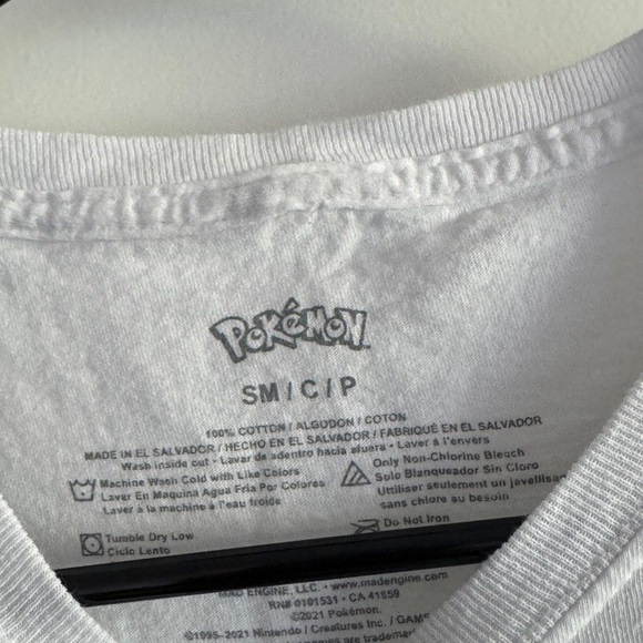 Pokemon Pikachu White Tee with Yellow and Pink Accents - Picture 6 of 9
